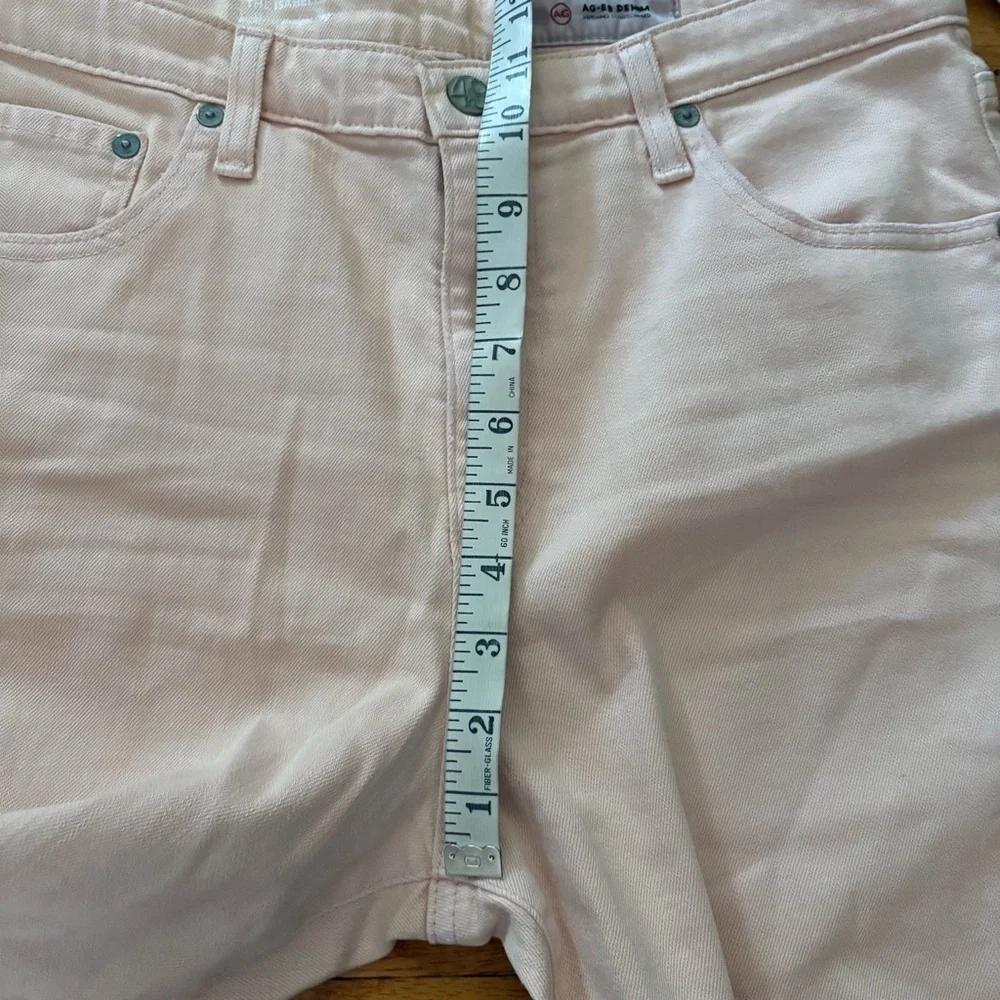 AG Adriano Goldschmied Abbey Pink Denim Crops Size 32